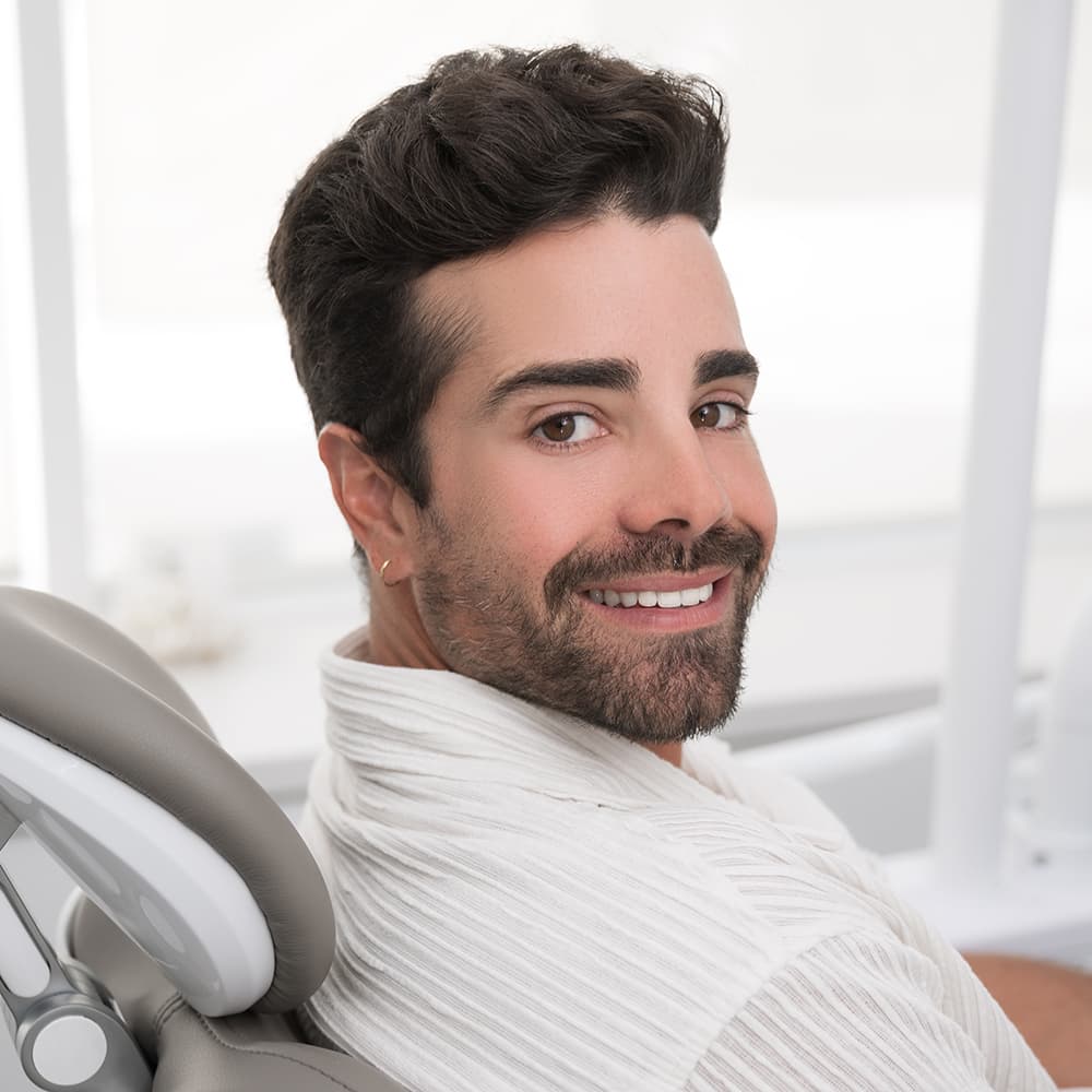 Close-up of a confident, healthy smile